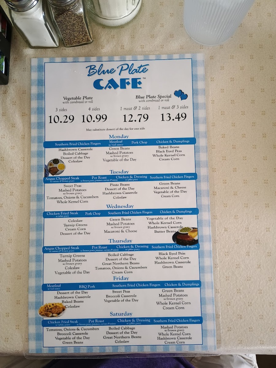 Blue Plate Cafe Menu - Image 3